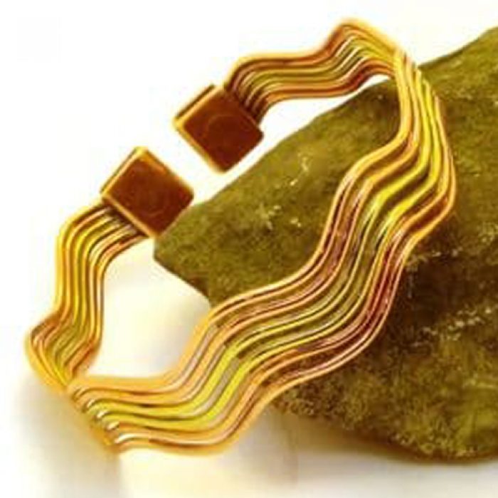 M98: Copper & Brass Light Wave Bracelet